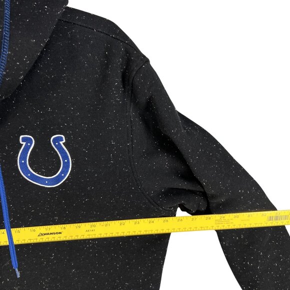 NFL Pro Line Men XL Indianapolis Colts Black Speckled Hoodie Jacket Sherpa Lined - Picture 11 of 16